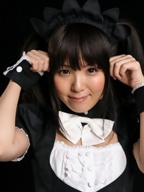 Gothic maid cosplay Sakura Sena facial